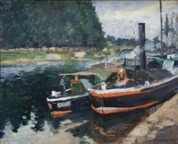 Barcazas en pontoise 1872 Camille Pissarro Pinturas al óleo
